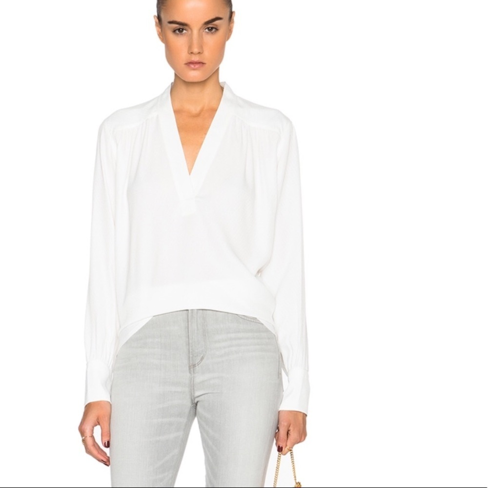 • Helmut Lang • Kimono Collared Top White XS